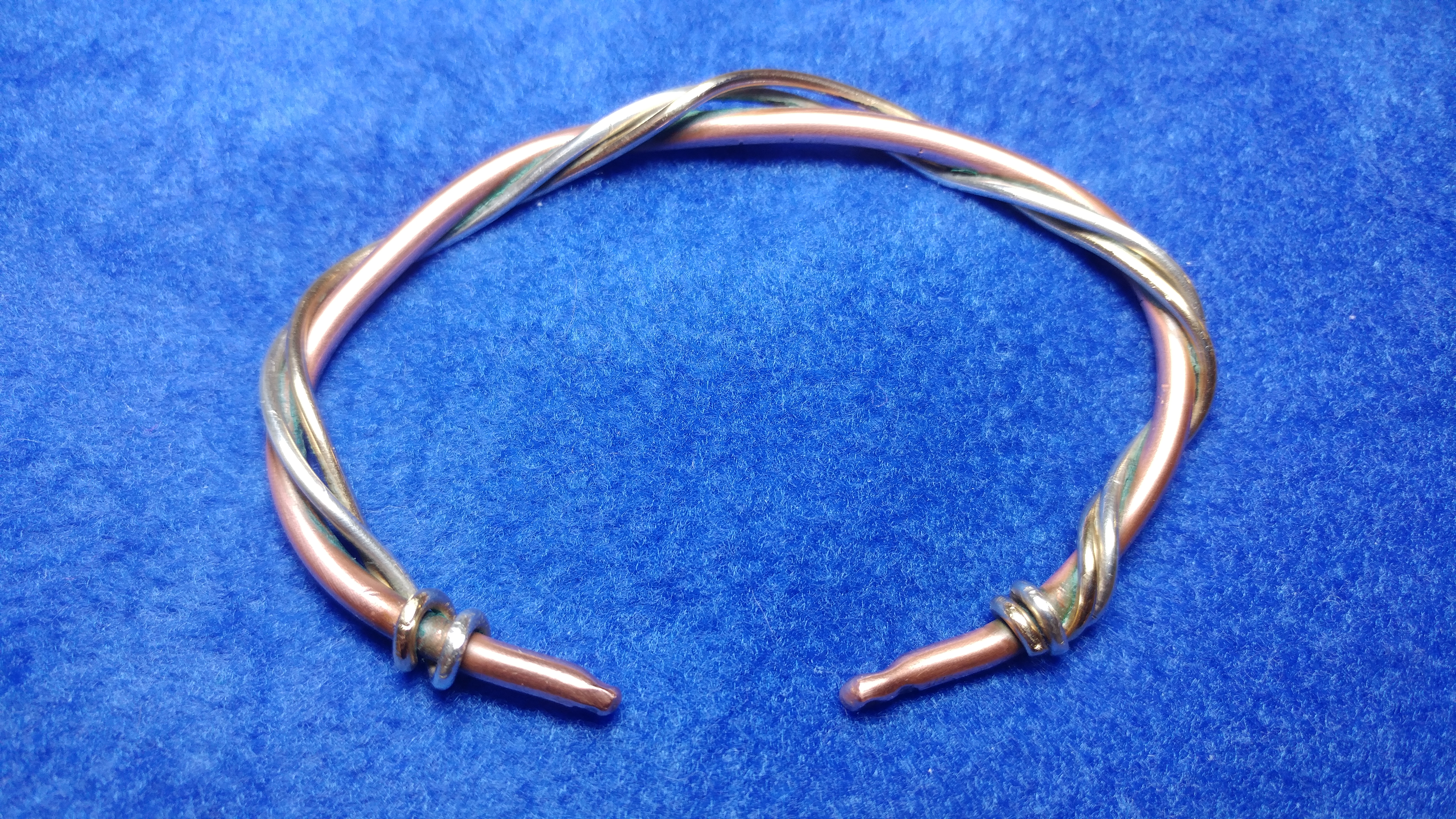 Copper-silver-gold bracelet